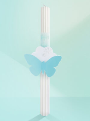 Candle Blue Butterfly - 33 cm