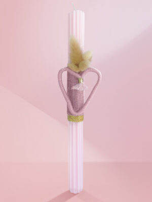 Candle Pink Heart - 25 cm