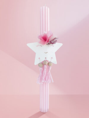 Candle Pink Star - 25 cm