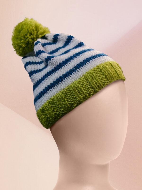 Wool-Hats-Blue-Green-Stripes